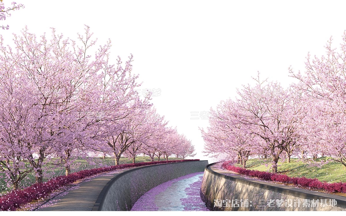 图片[20]-樱花树梅花树PS免抠 景观园林梅花桃花花瓣街道植物PSD效果图素材-大怪兽分享