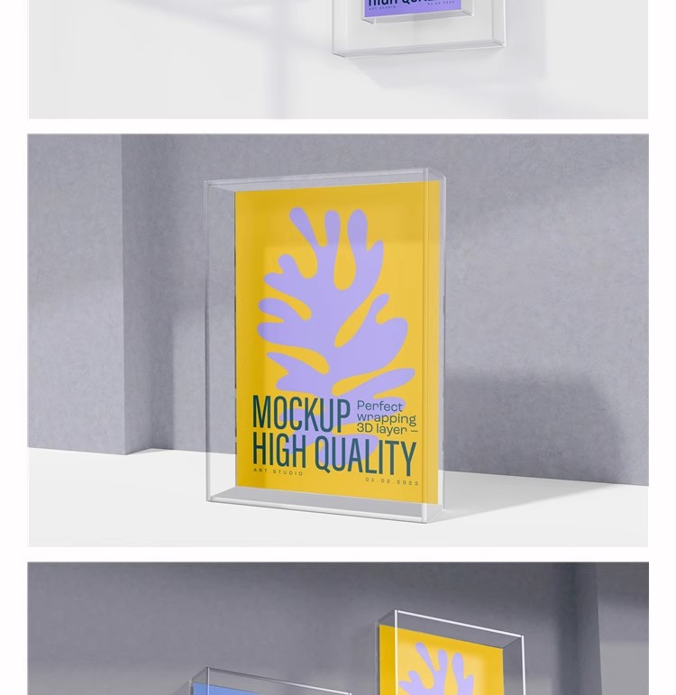 图片[7]-亚克力标牌展示悬挂海报玻璃设计智能贴图效果透明样机PSD素材PS-大怪兽分享