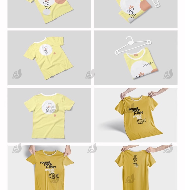 图片[7]-T恤服装文化衫工作短袖文创贴图印花图案展示效果样机PSD设计素材-大怪兽分享