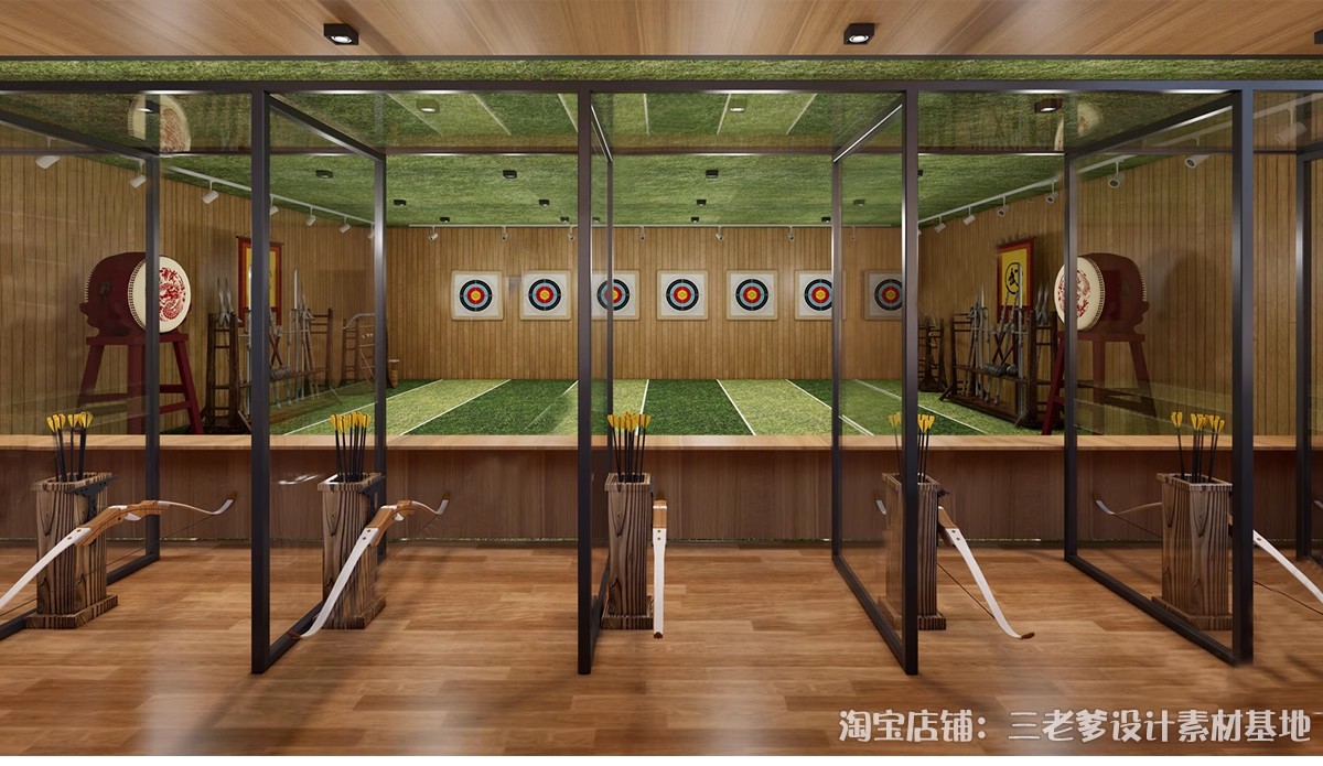 图片[21]-射箭馆射击场地打靶场su模型弓箭体验馆原始原木风俱乐部草图大师-大怪兽分享