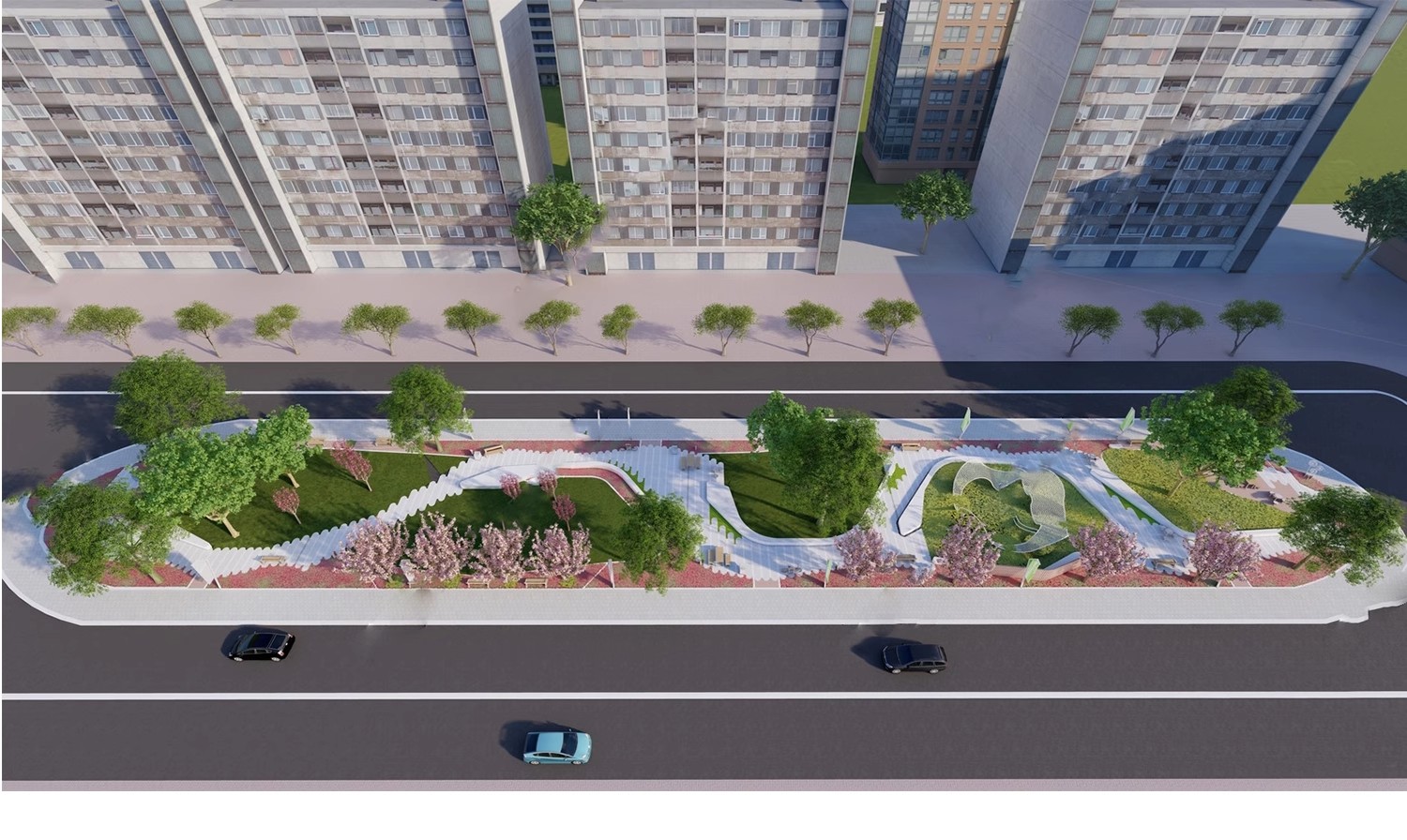 图片[21]-现代线性带状口袋公园街头绿地市政小游园城市休闲广场景观su模型-大怪兽分享