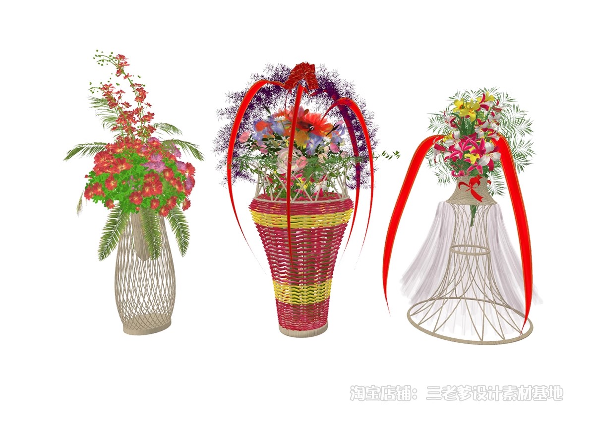 图片[21]-开业花篮SU模型 店庆花艺美陈婚庆典礼花束鲜花摆花节日活动装饰-大怪兽分享