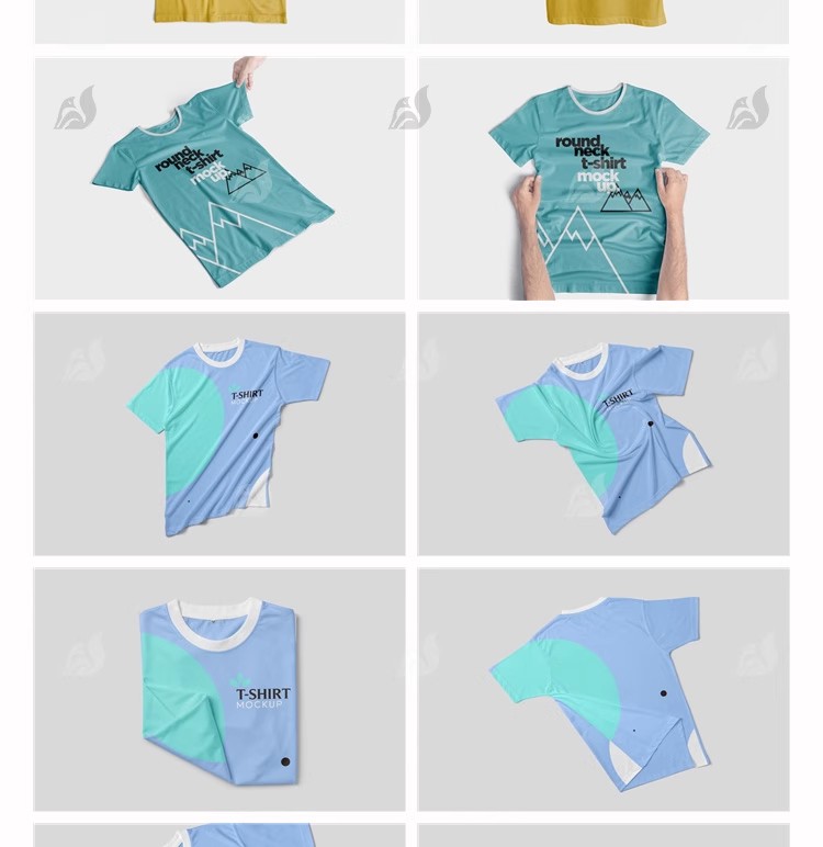 图片[8]-T恤服装文化衫工作短袖文创贴图印花图案展示效果样机PSD设计素材-大怪兽分享