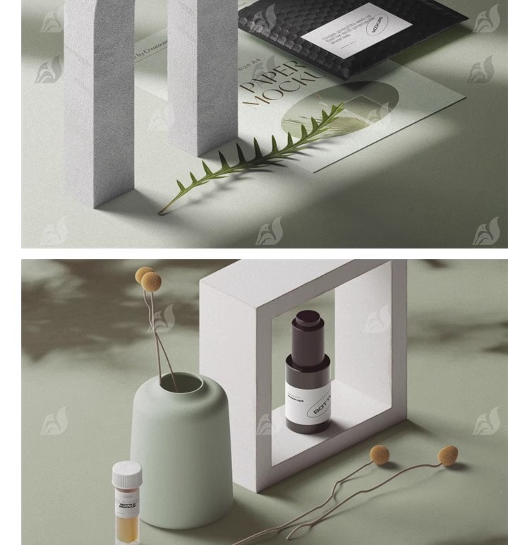 图片[8]-北欧风书籍海报植物场景文具产品VI品牌提案展示样机PSD设计素材-大怪兽分享