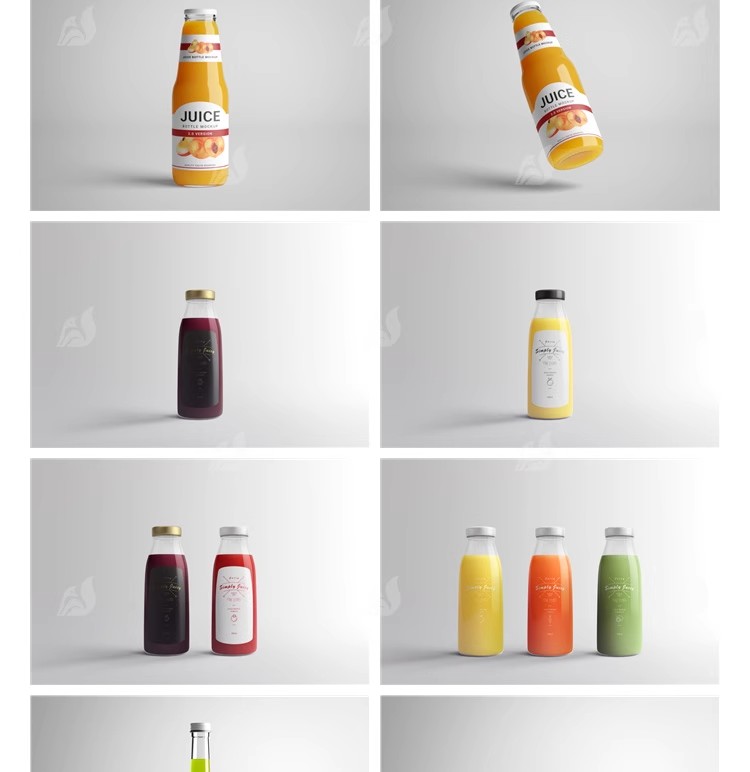 图片[8]-玻璃瓶饮料塑料瓶产品瓶子标签品牌logo贴图效果VI样机psd设计素-大怪兽分享