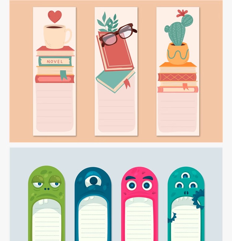 图片[9]-创意卡通书签模板可爱小学生书签夹套装儿童文具源文件设计ai素材-大怪兽分享