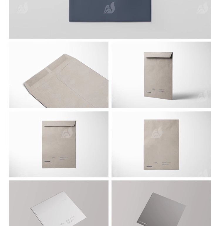 图片[8]-文件档案袋牛皮纸资料信封办公品VI贴图纸袋展示样机psd设计素材-大怪兽分享