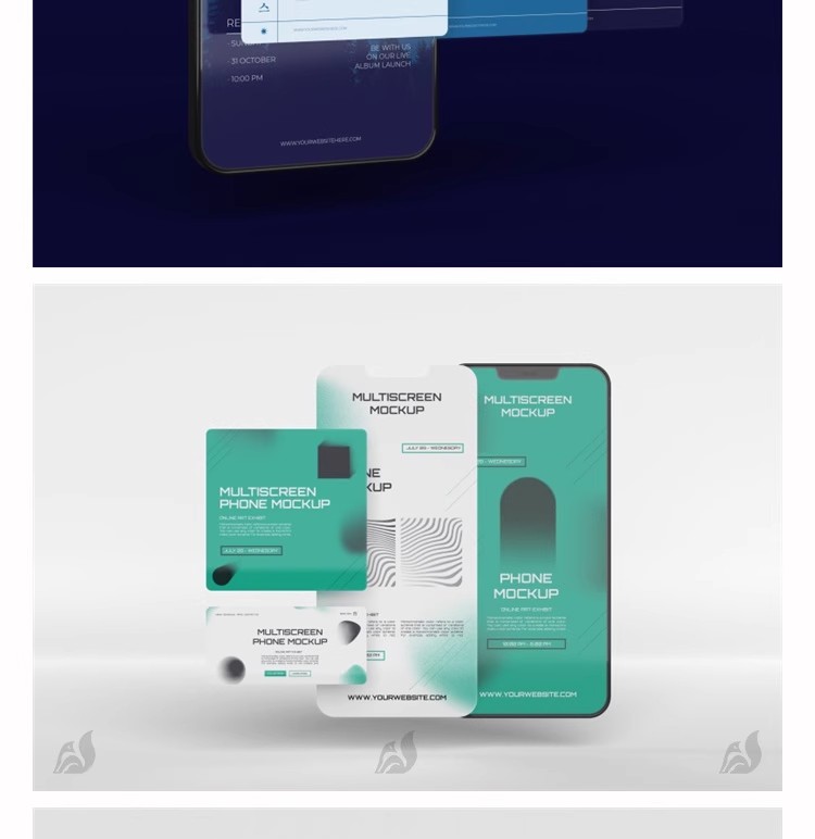 图片[9]-手机屏幕APP交互页面立体投影UI界面VI提案展示样机PSD设计素材PS-大怪兽分享