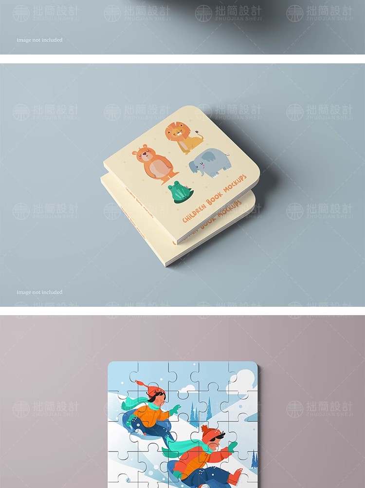 图片[5]-儿童图书绘本益智拼图玩具效果展示智能贴图样机PSD设计素材模板-大怪兽分享