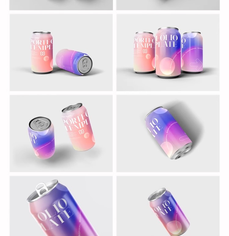 图片[9]-易拉罐饮料饮品可乐啤酒瓶子包装样机VI品牌展示模板PSD设计素材-大怪兽分享