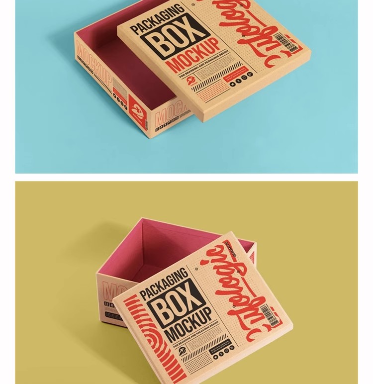 图片[9]-牛皮瓦楞纸盒包装盒外卖快餐打包食品包装展示样机PSD设计素材ps-大怪兽分享