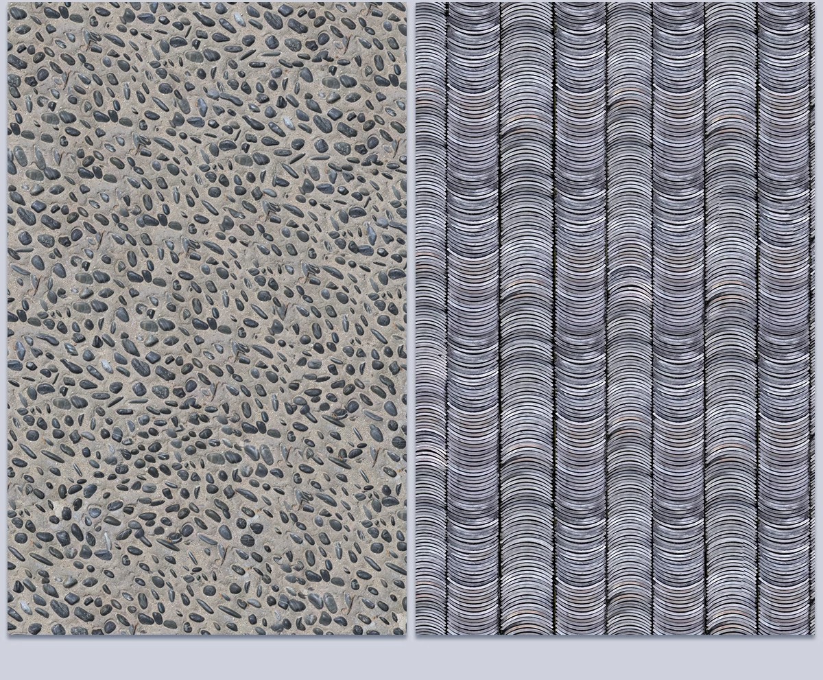 图片[23]-鹅卵石瓦片青瓦小青砖贴图地面铺装拼花ps素材库新中式园林铺地su-大怪兽分享