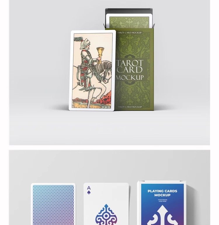 图片[9]-塔罗牌扑克牌桥牌卡片纸牌周边VI包装盒设计展示样机模型PSD素材-大怪兽分享