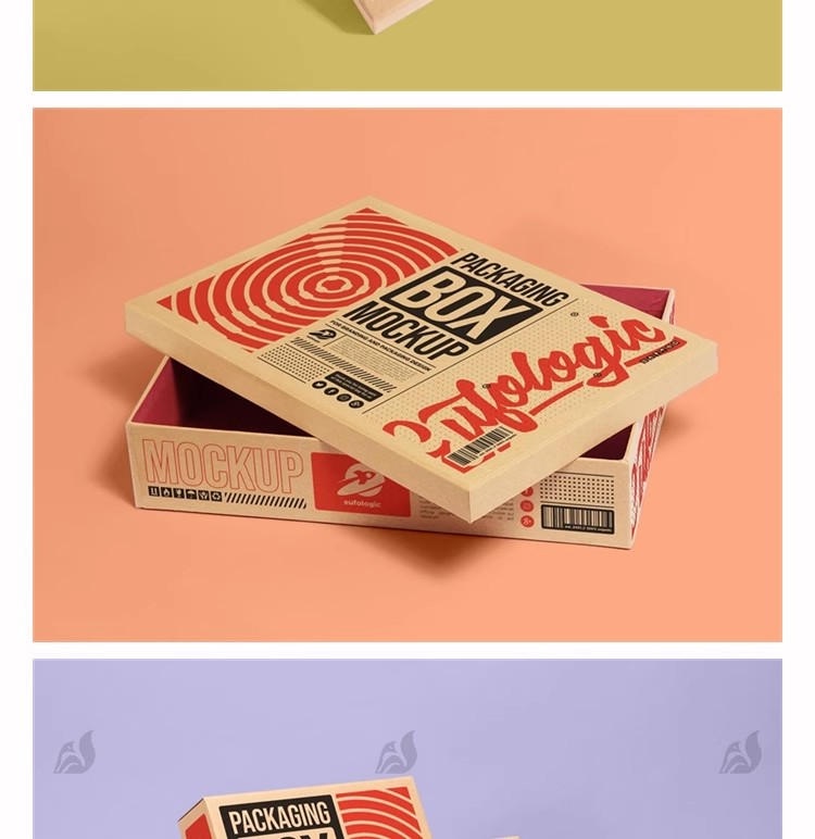 图片[10]-牛皮瓦楞纸盒包装盒外卖快餐打包食品包装展示样机PSD设计素材ps-大怪兽分享