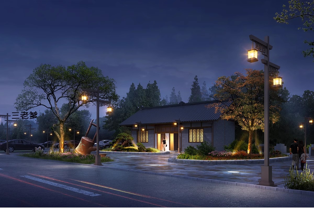 图片[24]-夜景树木植物ps灯光效果图 效果图psd分层公园氛围灯亮化工程素材-大怪兽分享