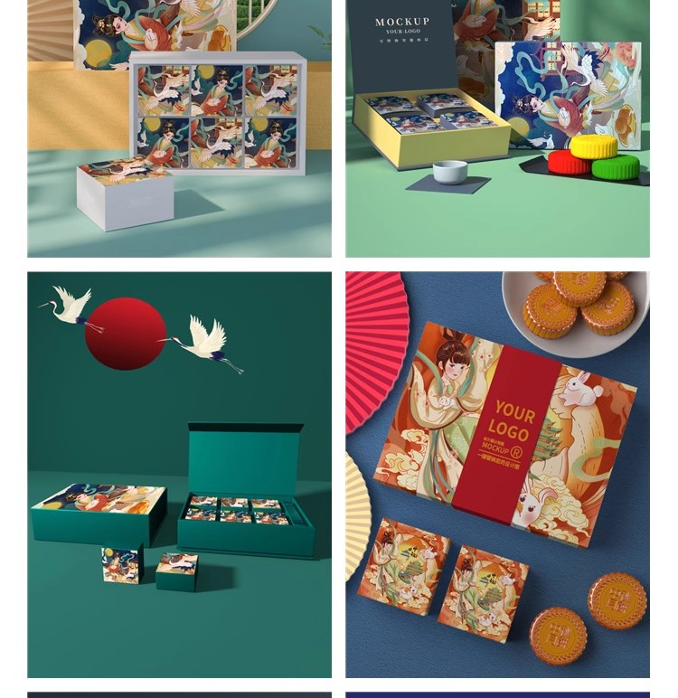 图片[10]-PS高端品牌中国风中秋月饼礼盒样机国潮盒子包装贴图psd设计素材-大怪兽分享