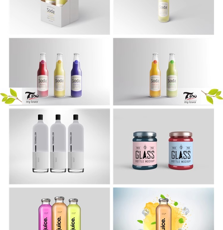 图片[10]-玻璃瓶饮料塑料瓶产品瓶子标签品牌logo贴图效果VI样机psd设计素-大怪兽分享