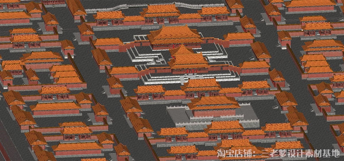 图片[25]-唐风古建群落SU模型秋景中式唐宋文化雪景影视城古代建筑草图大师-大怪兽分享
