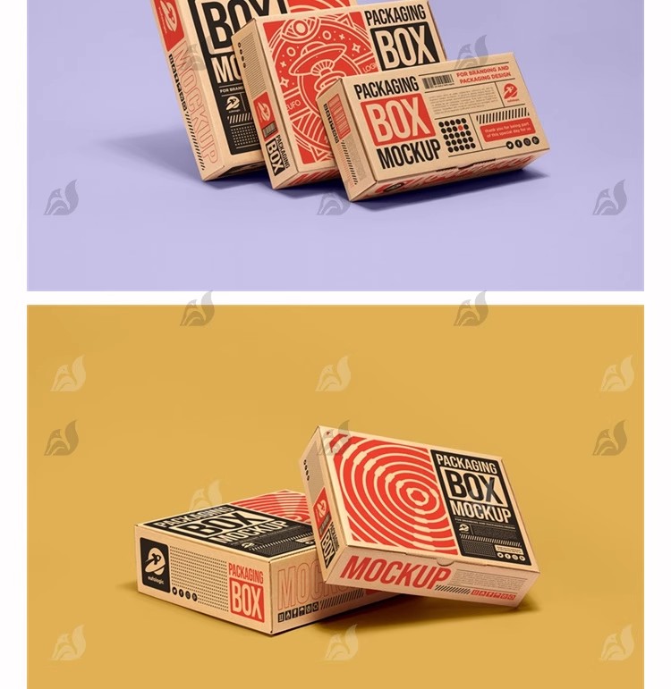 图片[11]-牛皮瓦楞纸盒包装盒外卖快餐打包食品包装展示样机PSD设计素材ps-大怪兽分享