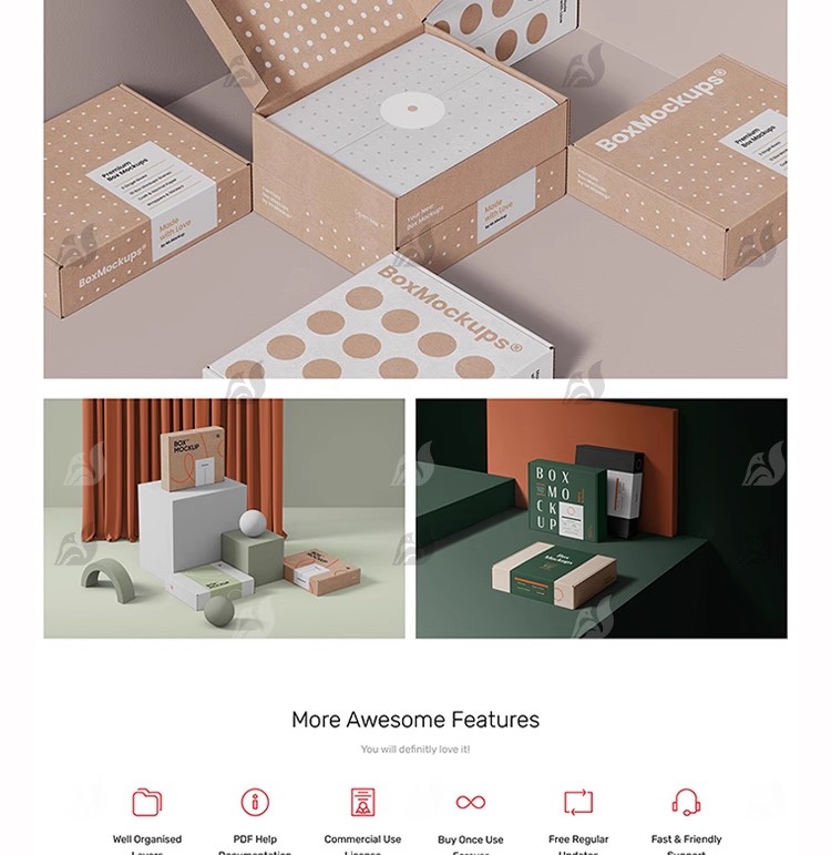 图片[11]-飞机盒礼品盒牛皮纸箱包装场景智能贴图展示样机psd设计素材模板-大怪兽分享