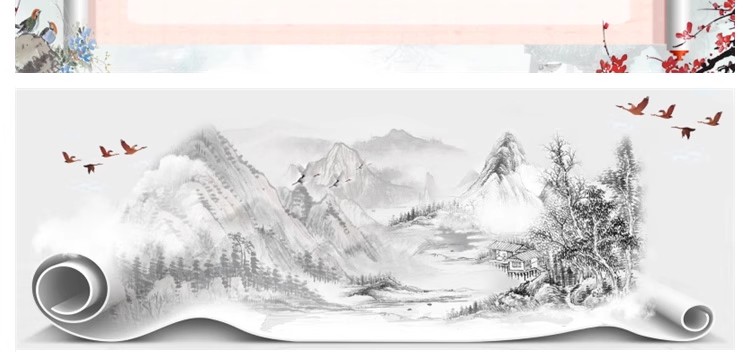 图片[9]-中国风水墨画卷合成海报展板禅意卷轴画装饰psd设计PS模板素材-大怪兽分享