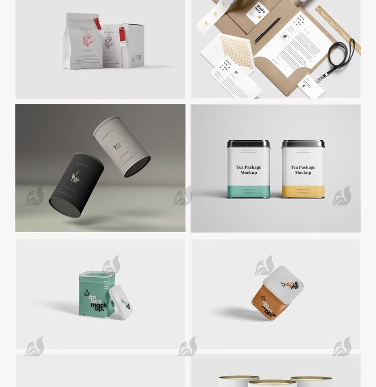图片[14]-茶叶包装盒塑料袋罐子茶叶罐VI智能贴图样机PSD效果设计素材模板-大怪兽分享