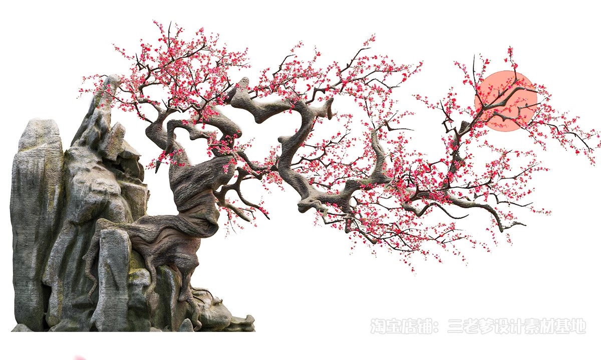 图片[25]-樱花树梅花树PS免抠 景观园林梅花桃花花瓣街道植物PSD效果图素材-大怪兽分享