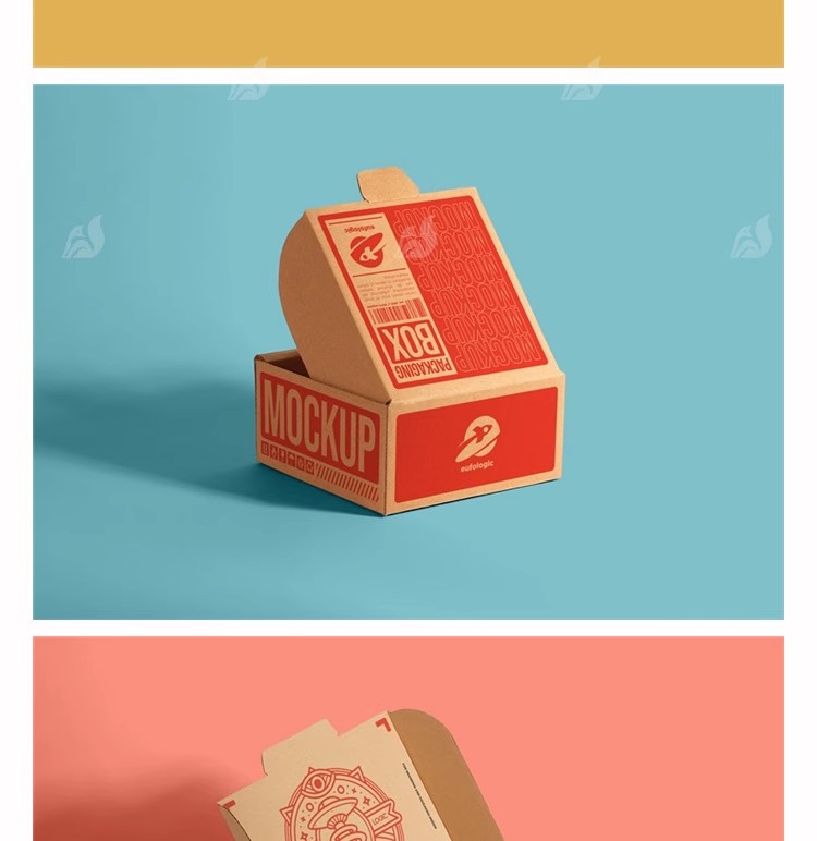 图片[12]-牛皮瓦楞纸盒包装盒外卖快餐打包食品包装展示样机PSD设计素材ps-大怪兽分享