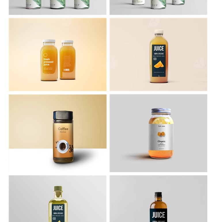 图片[12]-玻璃瓶饮料塑料瓶产品瓶子标签品牌logo贴图效果VI样机psd设计素-大怪兽分享