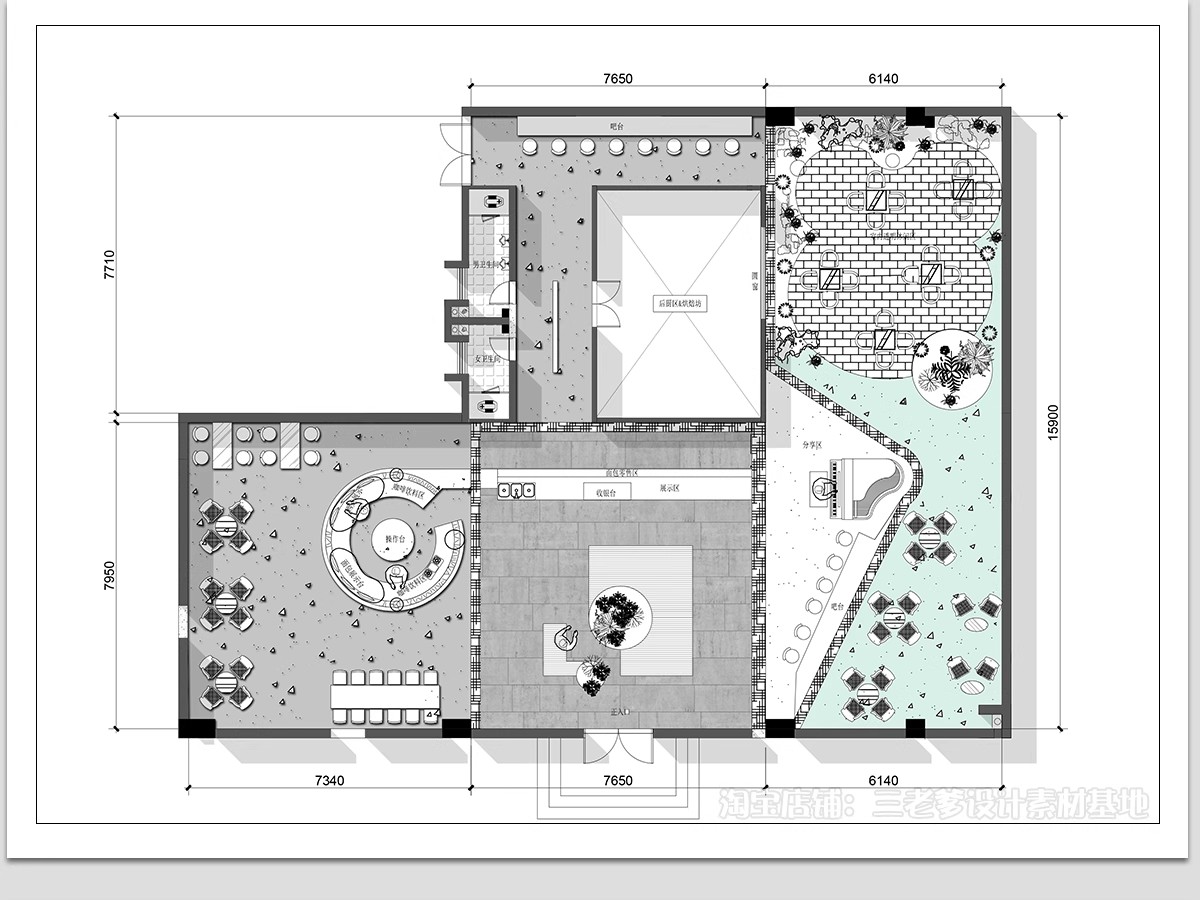 图片[26]-露营风餐饮餐厅CAD图纸平面布局户外花园清吧方案设计布置图方案-大怪兽分享