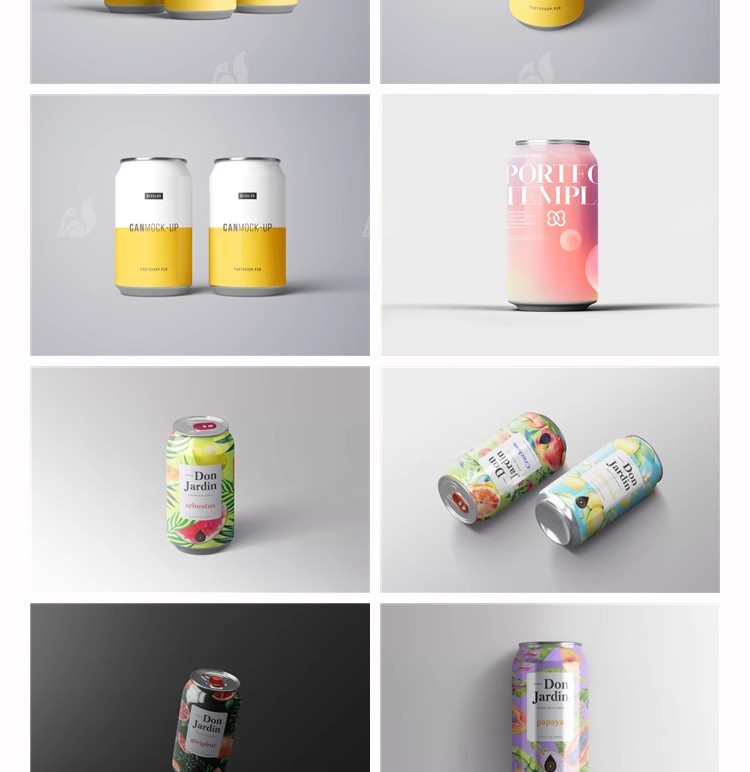 图片[12]-易拉罐饮料饮品可乐啤酒瓶子包装样机VI品牌展示模板PSD设计素材-大怪兽分享