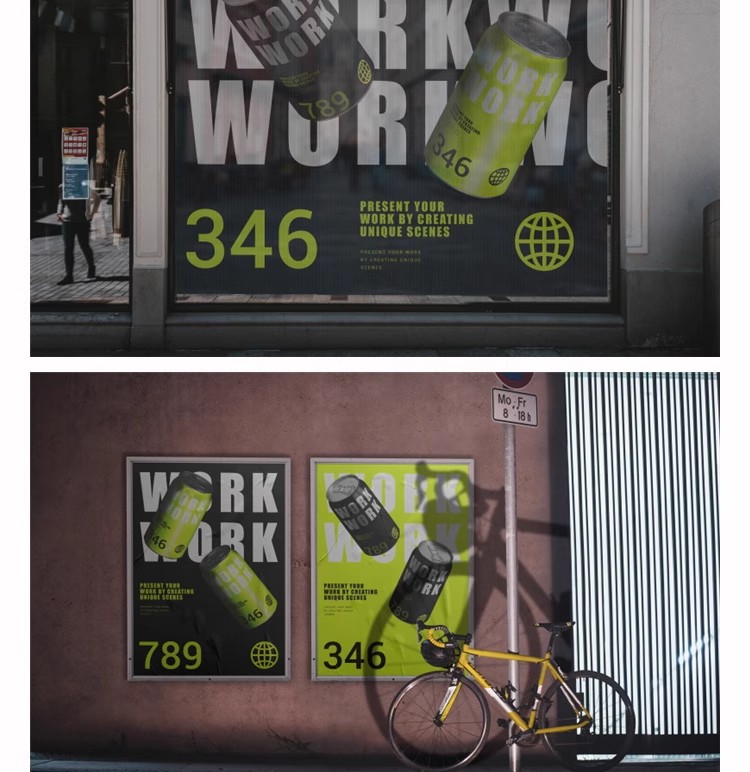图片[13]-街头国外艺术海报样机户外灯箱广告场景贴图设计展示效果PSD素材-大怪兽分享