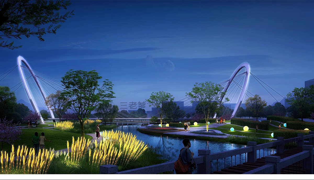 图片[27]-夜景树木植物ps灯光效果图 效果图psd分层公园氛围灯亮化工程素材-大怪兽分享