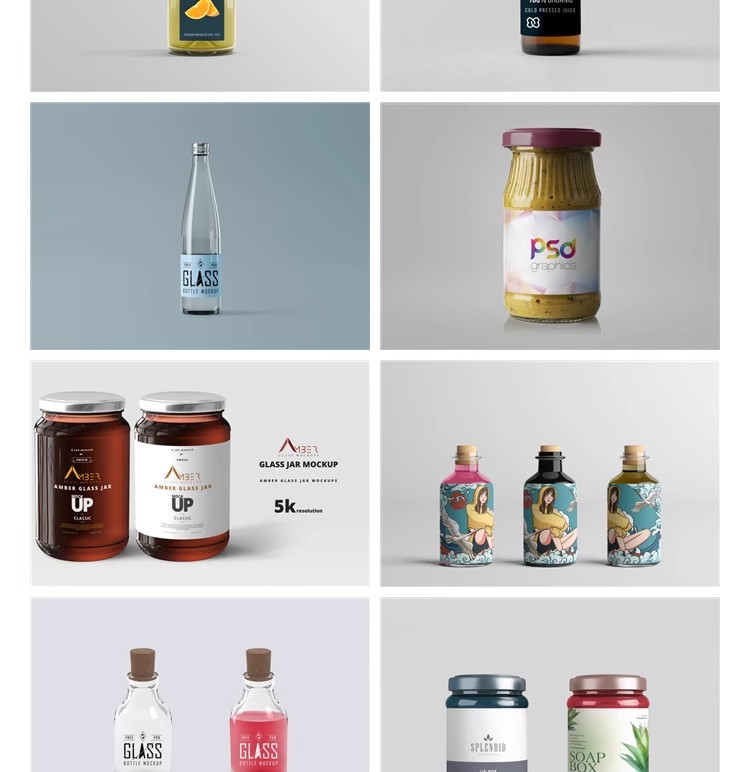 图片[13]-玻璃瓶饮料塑料瓶产品瓶子标签品牌logo贴图效果VI样机psd设计素-大怪兽分享