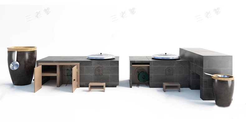 图片[27]-农村乡村农家乐旧厨房炉灶土灶台柴火灶泥土大锅灶SU模型草图大师-大怪兽分享