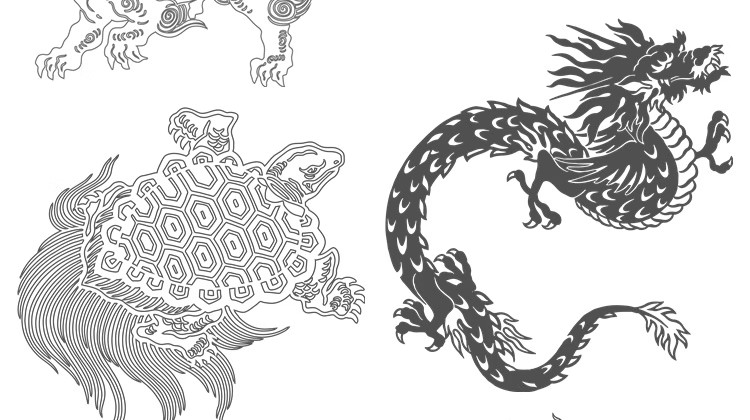 图片[13]-中国风山海经神兽复古图腾纹理矢量图案包装简约AI设计矢量素材图-大怪兽分享