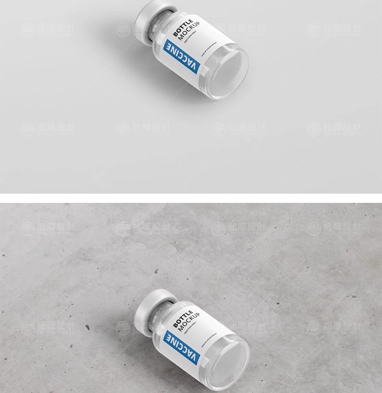 图片[8]-医疗药品疫苗包装瓶子拼贴安瓶包装智能贴图样机PSD设计素材模板-大怪兽分享