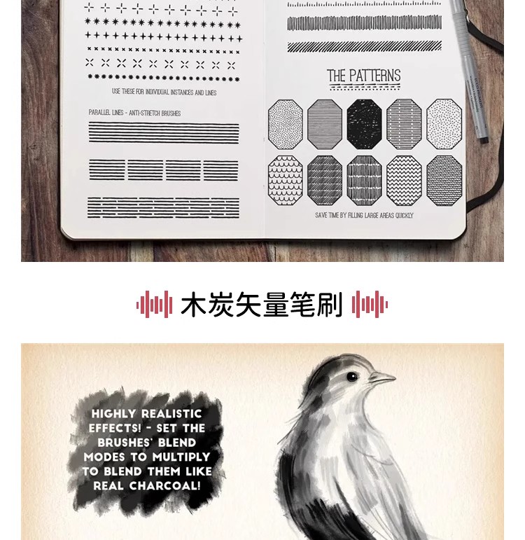 图片[15]-ai笔刷画笔手绘板绘厚涂水彩马克笔铅笔油漆噪点矢量艺术笔刷模板-大怪兽分享