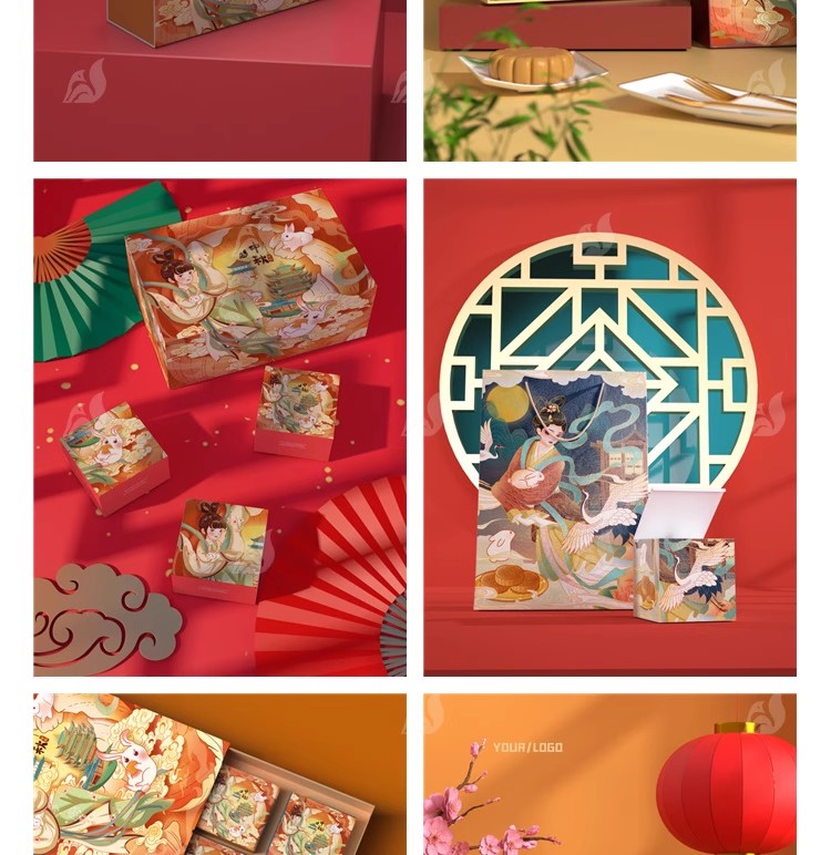 图片[15]-PS高端品牌中国风中秋月饼礼盒样机国潮盒子包装贴图psd设计素材-大怪兽分享