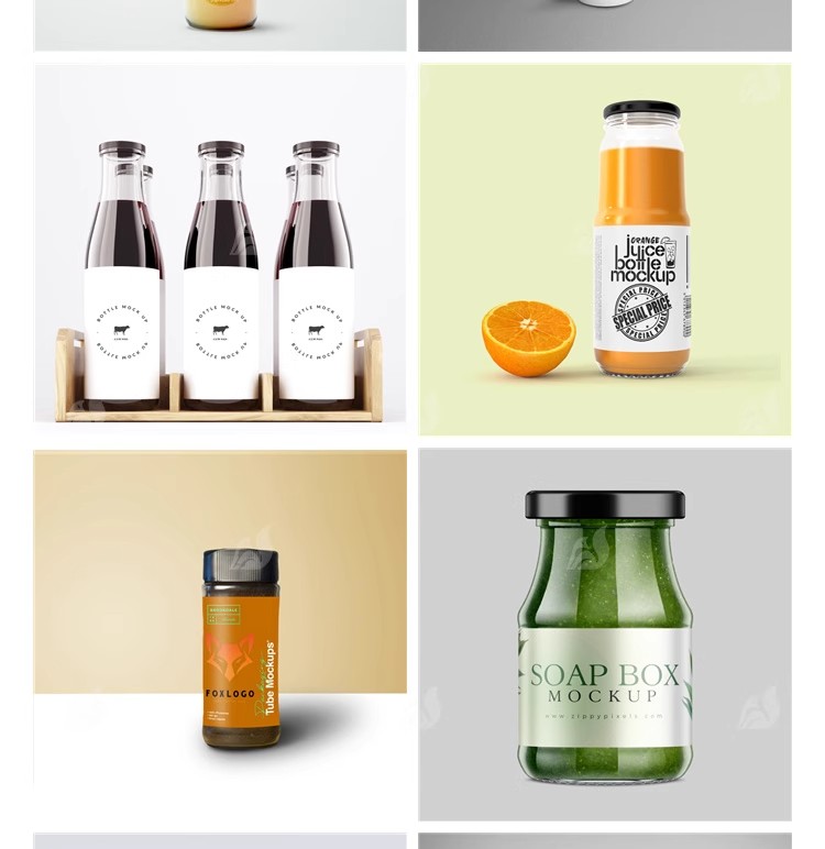 图片[15]-玻璃瓶饮料塑料瓶产品瓶子标签品牌logo贴图效果VI样机psd设计素-大怪兽分享