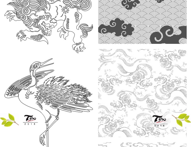 图片[15]-中国风山海经神兽复古图腾纹理矢量图案包装简约AI设计矢量素材图-大怪兽分享