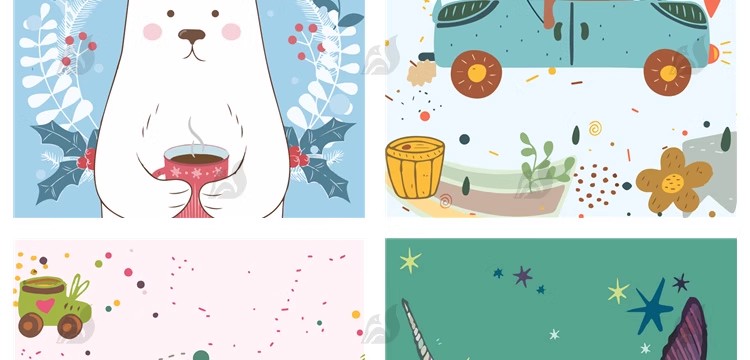 图片[13]-北欧卡通可爱动物手绘装饰插画墙封面贴纸图案AI矢量设计素材模板-大怪兽分享