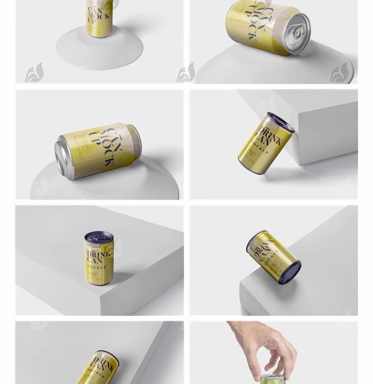 图片[15]-易拉罐饮料饮品可乐啤酒瓶子包装样机VI品牌展示模板PSD设计素材-大怪兽分享