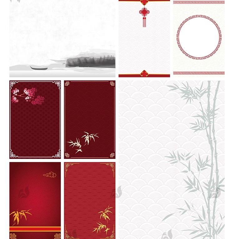图片[17]-中国风传统水墨古风古典展板边框工笔画PS海报背景PSD/Ai设计素材-大怪兽分享
