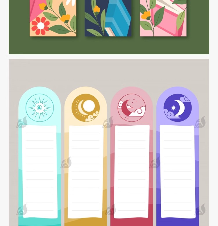 图片[17]-创意卡通书签模板可爱小学生书签夹套装儿童文具源文件设计ai素材-大怪兽分享