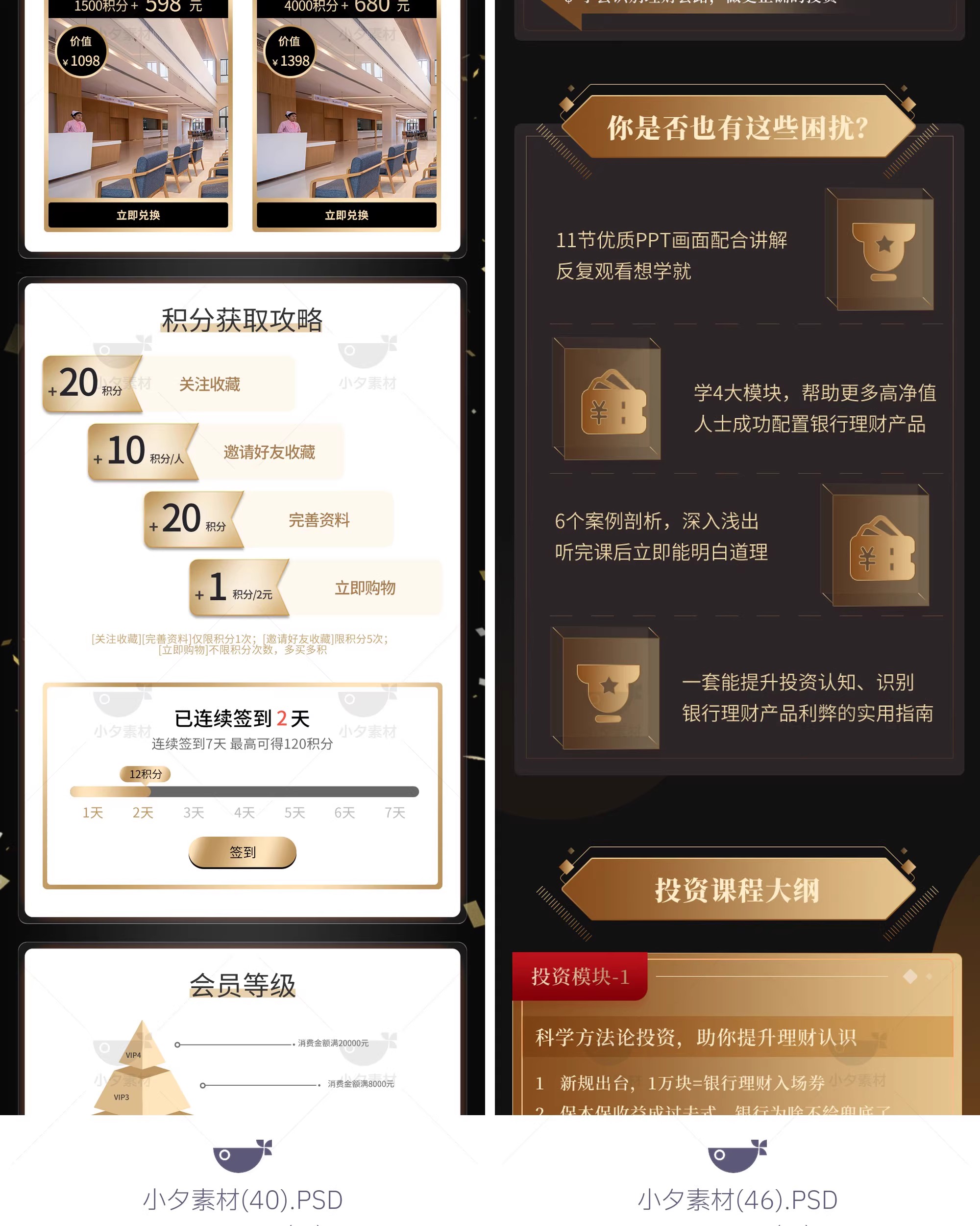 图片[31]-黑金风VIP权益特权专区会员中心体检项目活动介绍H5UI长图PSD素材-大怪兽分享