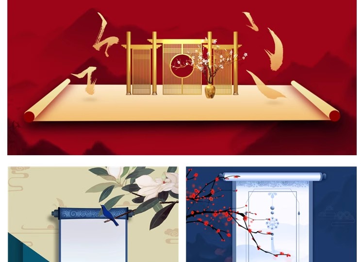 图片[16]-中国风水墨画卷合成海报展板禅意卷轴画装饰psd设计PS模板素材-大怪兽分享