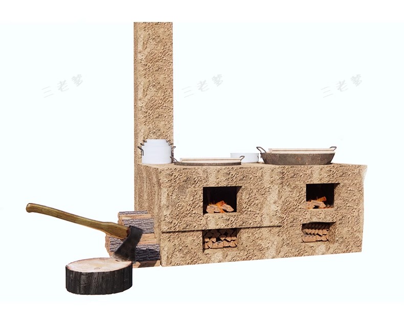 图片[32]-农村乡村农家乐旧厨房炉灶土灶台柴火灶泥土大锅灶SU模型草图大师-大怪兽分享