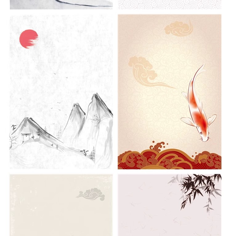 图片[20]-中国风传统水墨古风古典展板边框工笔画PS海报背景PSD/Ai设计素材-大怪兽分享
