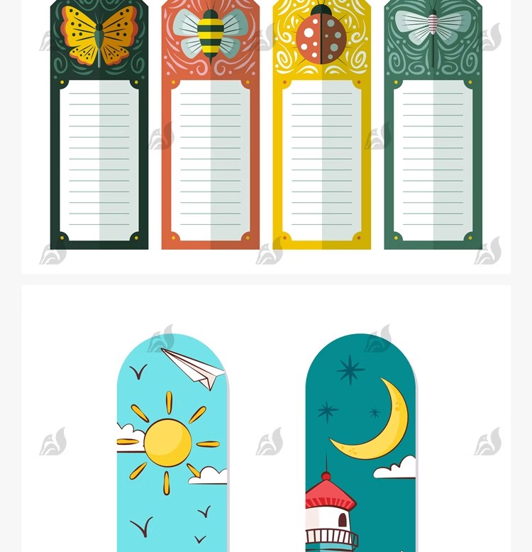 图片[21]-创意卡通书签模板可爱小学生书签夹套装儿童文具源文件设计ai素材-大怪兽分享